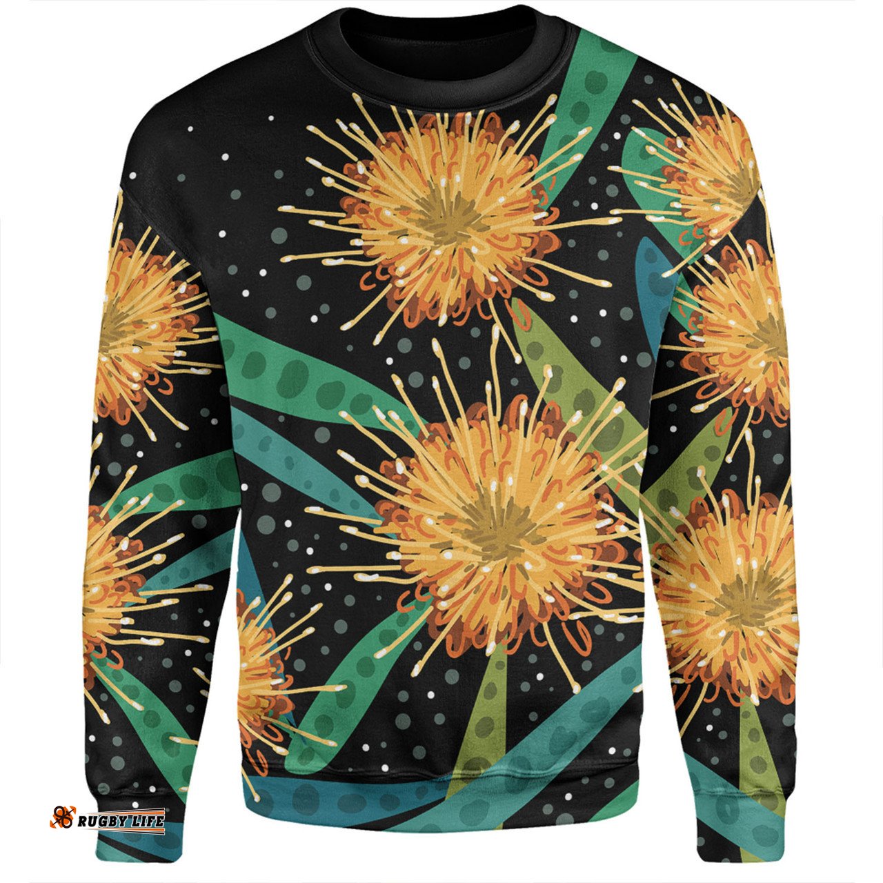 Amazing Aussie Australia Flowers Aboriginal Australian Yellow Hakea Flower Art Sweatshirt