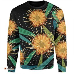 Amazing Aussie Australia Flowers Aboriginal Australian Yellow Hakea Flower Art Sweatshirt