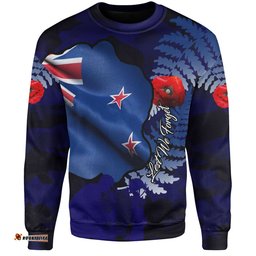 Amazing Aussie Australia Anzac Day Custom Lest We Forget Poppy Flag Sweatshirt
