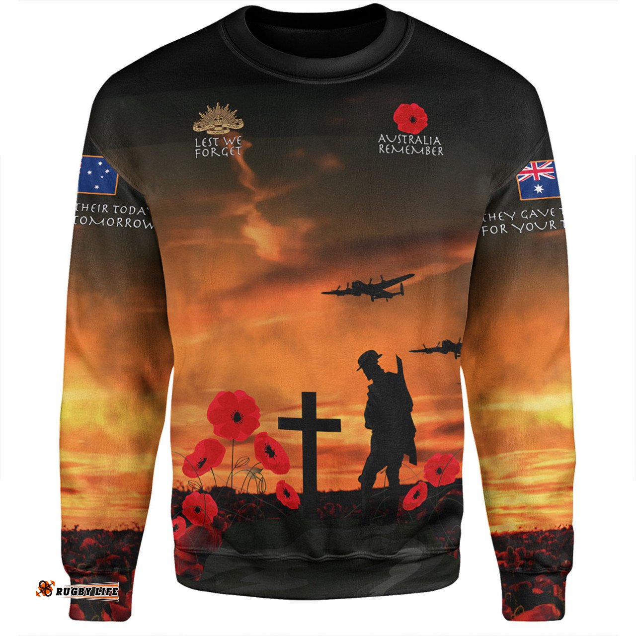 Amazing Aussie Australia Anzac Day Australia Remember Orange Sweatshirt