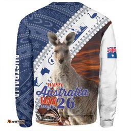 Amazing Aussie Australia Australia Day Custom Kangaroo Happy Australia Day Aboriginal Pattern Sweatshirt