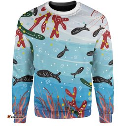 Amazing Aussie Australia Aboriginal Underwater Concept Aboriginal Art With Fish Sweatshirt
