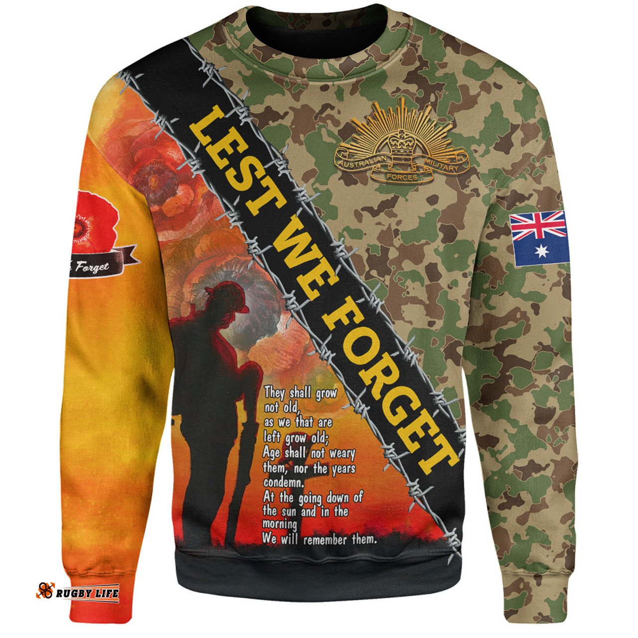 Amazing Aussie Australia Anzac Day Anzac Lest We Forget Quotes Vintage Style Sweatshirt