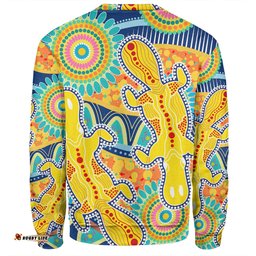 Amazing Aussie Australia Platypus Aboriginal Yellow Platypus With Aboriginal Art Dot Painting Patterns Inspired Sweatshirt