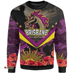 Amazing Aussie Brisbane Broncos Anzac Custom Broncos Aboriginal Inspired Pattern Remembrance Day Sweatshirt