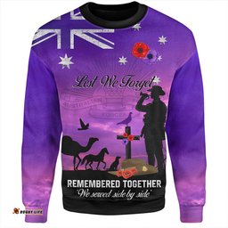 Amazing Aussie Australia Anzac Day Anzac Day We Served Side By Side Sweatshirt