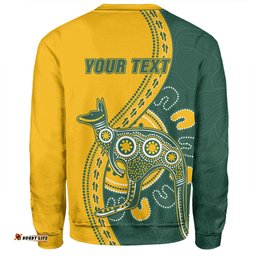 Amazing Aussie Australia Wallabies Custom Go Wallabies Aboriginal Inspired Jersey Yellow Sweatshirt
