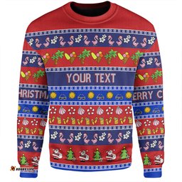 Amazing Aussie Australia Christmas Custom Aussie Christmas Flamingo Summer Vibes Blue Sweatshirt