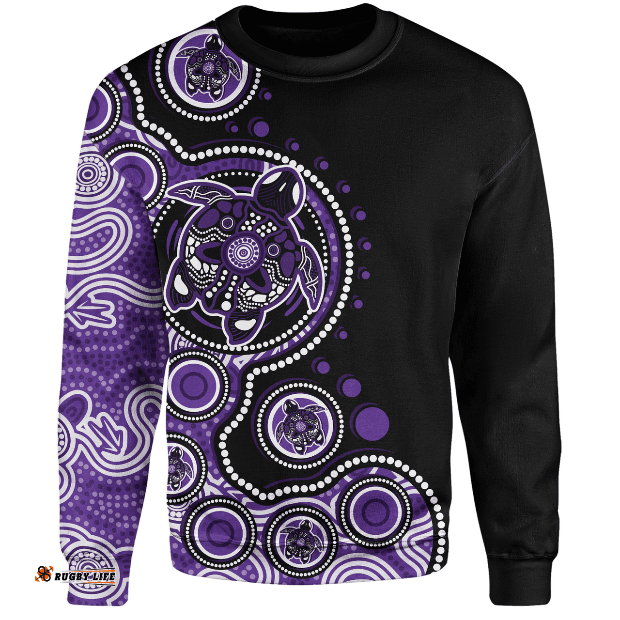 Amazing Aussie Australia Indigenous Turtle Aboriginal Dot Art Purple Sweatshirt
