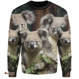 Amazing Aussie Australia Koala Three Koalas with Gum Trees Ver3 Sweatshirt