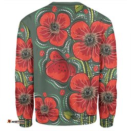 Amazing Aussie Australia Aboriginal Aboriginal Style Australian Poppy Flower Background Sweatshirt