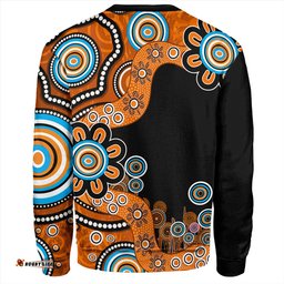 Amazing Aussie Australia Aboriginal Indigenous Dot Painting Orange Sweatshirt
