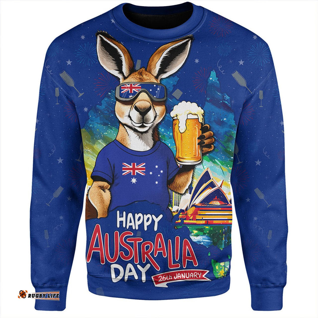 Amazing Aussie Australia Happy Australia Day Funny Kangaroo With Beer Sweatshirt