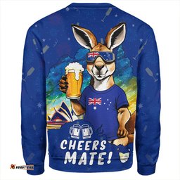 Amazing Aussie Australia Happy Australia Day Funny Kangaroo With Beer Sweatshirt