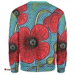 Amazing Aussie Australia Flowers Aboriginal Aboriginal Dot Art Of Australian Poppy Flower Painting Sweatshirt