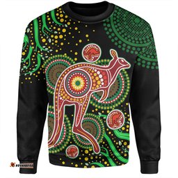 Amazing Aussie Australia Kangaroo Aboriginal Custom Aboriginal Plant With Kangaroo Colorful Art Sweatshirt