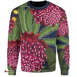 Amazing Aussie Australia Flowers Aboriginal Australian Waratah Flower Art Sweatshirt