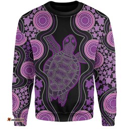 Amazing Aussie Australia Aboriginal Art Purple Turtle Inspired Sweatshirt