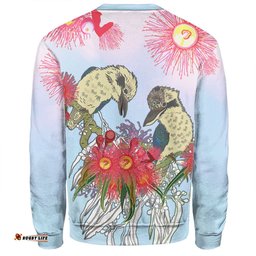 Amazing Aussie Australia Kookaburra Couple Kookaburra With Eucalyptus Flower Art Sweatshirt