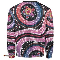 Amazing Aussie Australia Dot Painting Inspired Aboriginal Turtles With Dot In Aboriginal Sweatshirt