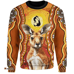 Amazing Aussie Australia Aboriginal Kangaroo Dreaming With Dot Art Sweatshirt