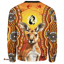 Amazing Aussie Australia Aboriginal Kangaroo Dreaming With Dot Art Sweatshirt