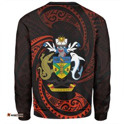 Amazing Aussie Australia South Sea Islanders Solomon Islands Red Tribal Wave Pattern Sweatshirt