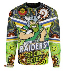 Amazing Aussie Canberra Raiders Naidoc Week Custom Raiders Naidoc For Our Elders Dot Art Style Sweatshirt
