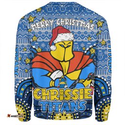 Amazing Aussie Gold Coast Titans Christmas Custom Christmas Knit Patterns Vintage Jersey Ugly Sweatshirt