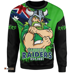 Amazing Aussie Canberra Raiders Heart Of A Fighter Tough And Fearless Sweatshirt