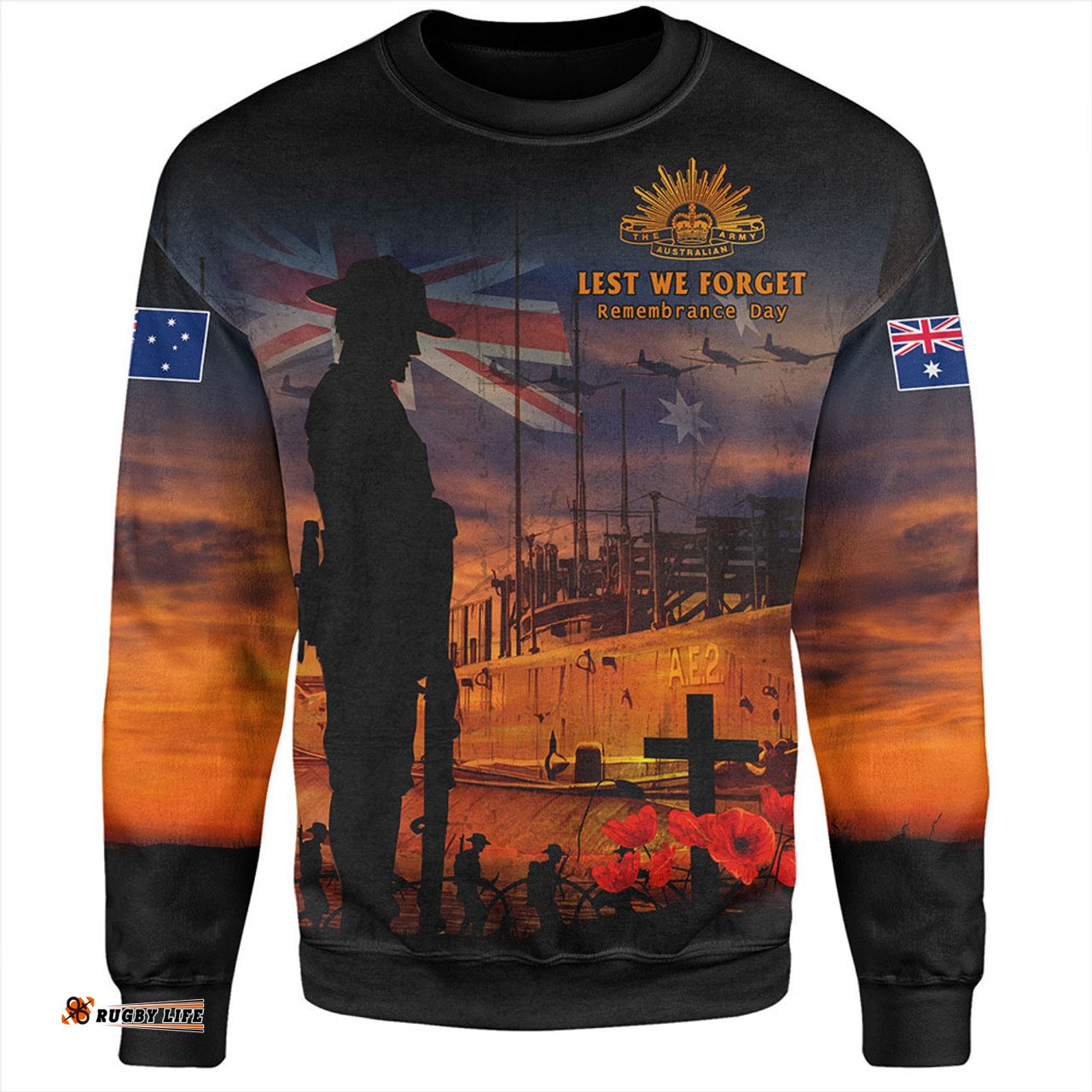 Amazing Aussie Australia Sunset Of Sacrifice And Remembrance Day Honor Orange Sweatshirt