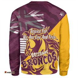 Amazing Aussie Brisbane Broncos Happy Australia Day We Are One And Free V2 Sweatshirt