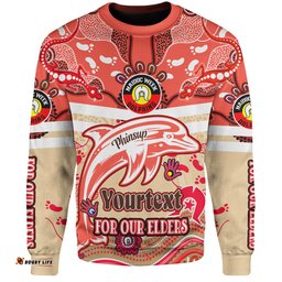 Amazing Aussie Redcliffe Dolphins Naidoc Week Custom For Our Elders Home Jersey Sweatshirt