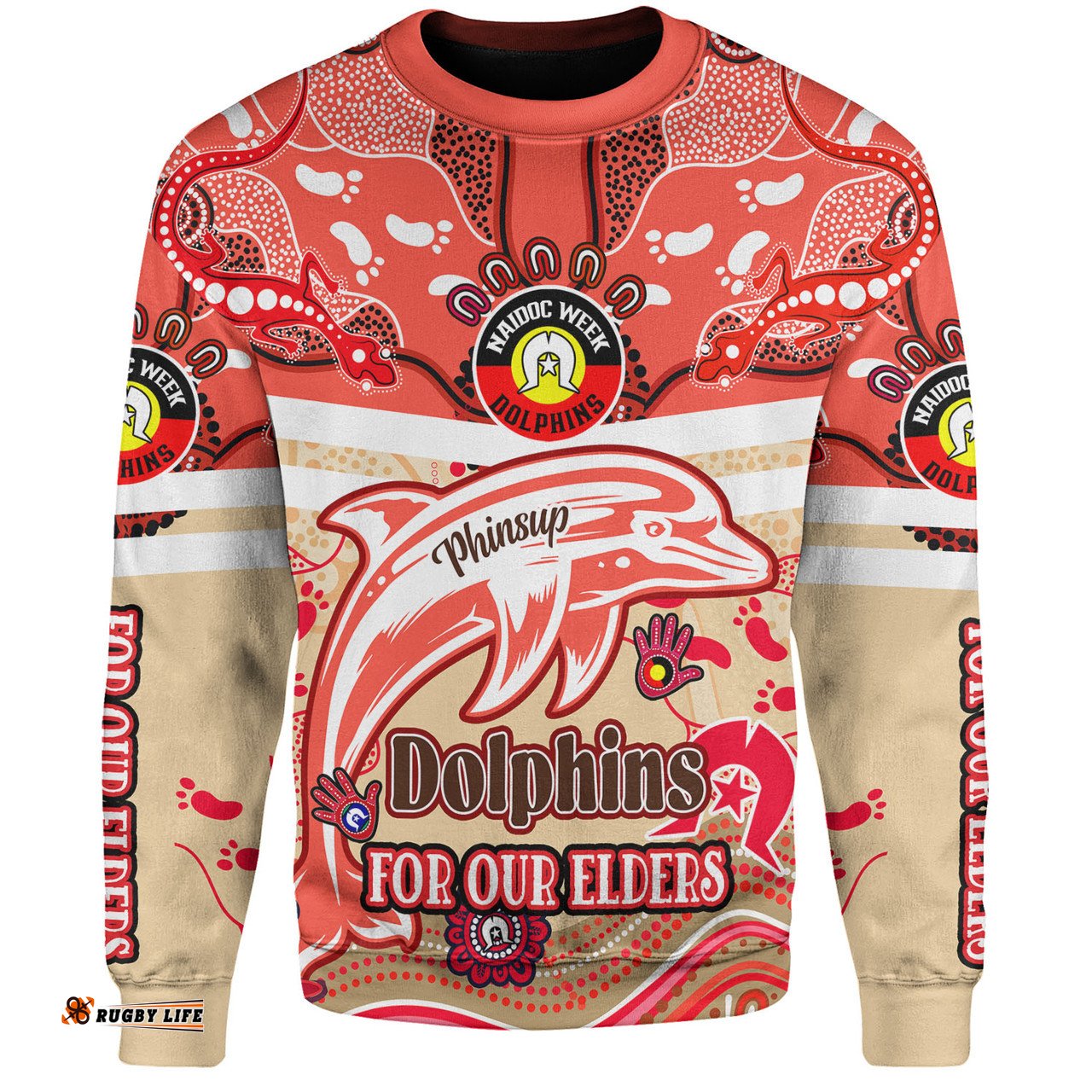 Amazing Aussie Redcliffe Dolphins Naidoc Week Custom For Our Elders Home Jersey Sweatshirt