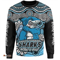 Amazing Aussie Cronulla Sutherland Sharks Aboriginal Inspired Tough Fan Rugby For Life Sweatshirt