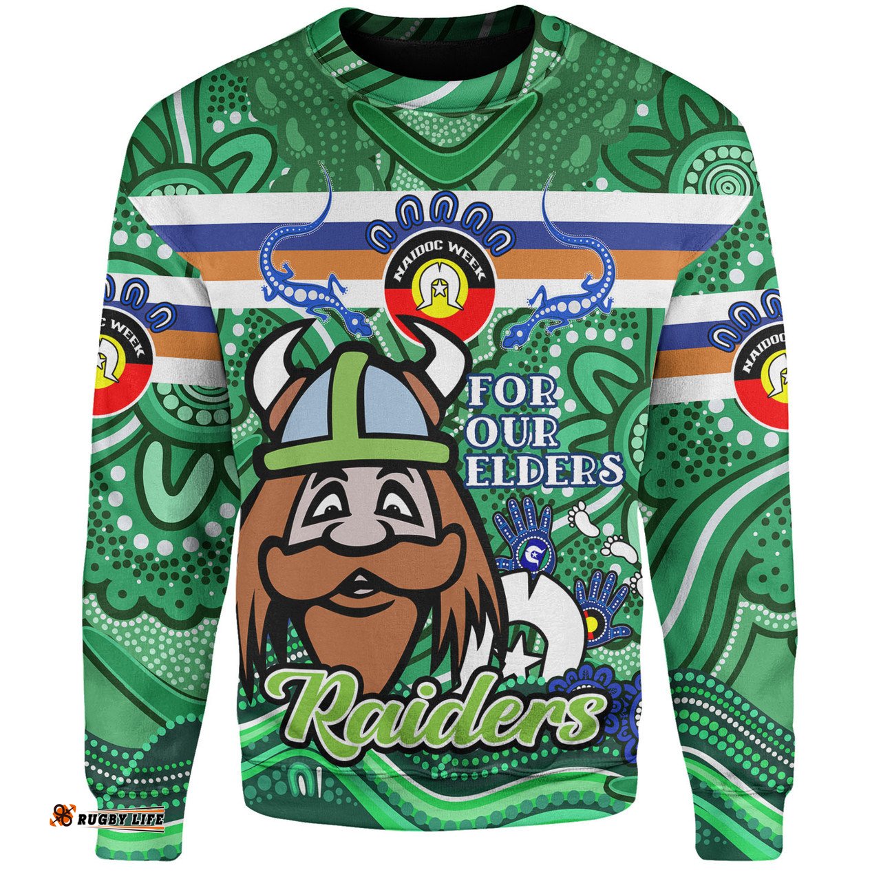 Amazing Aussie Canberra Raiders Naidoc Week Custom For Our Elders Home Jersey Sweatshirt