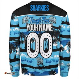 Amazing Aussie Cronulla Sutherland Sharks Eat Sleep Repeat With Tropical Patterns Sweatshirt