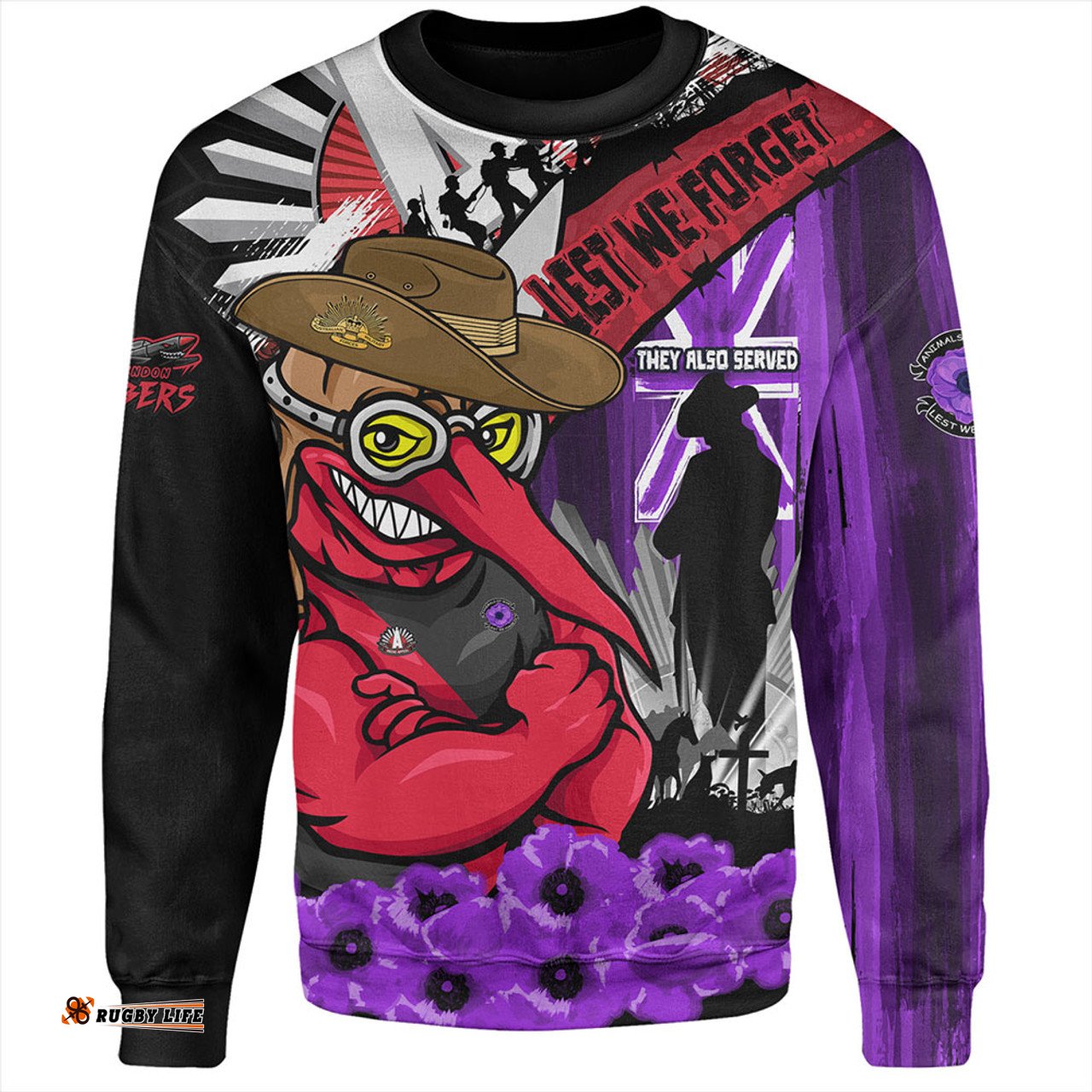 Amazing Aussie Essendon ANZAC Day Honor Purple Valor And Spirit Sweatshirt