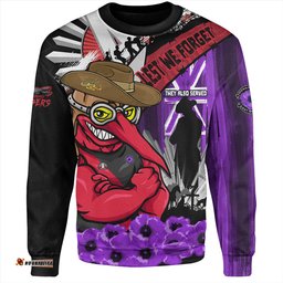 Amazing Aussie Essendon ANZAC Day Honor Purple Valor And Spirit Sweatshirt