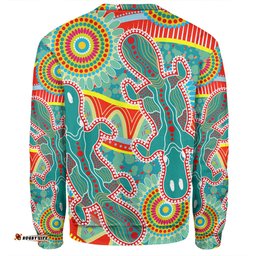 Amazing Aussie Australia Platypus Aboriginal Green Platypus With Aboriginal Art Dot Painting Patterns Inspired Sweatshirt
