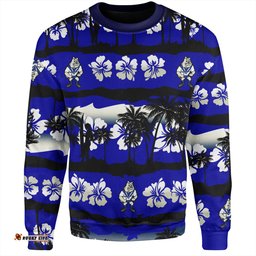 Amazing Aussie Canterbury Bankstown Bulldogs Tropical Hibiscus and Coconut Trees Sweatshirt