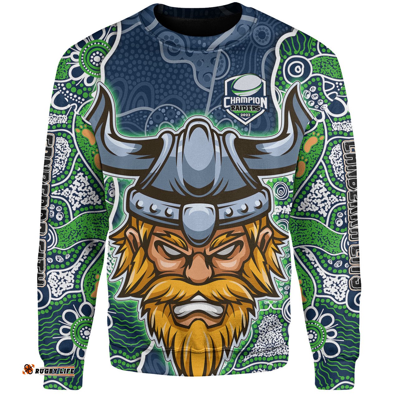 Amazing Aussie Canberra Raiders Grand Final Custom Custom Raiders Contemporary Style Of Aboriginal Painting Sweatshirt