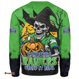 Amazing Aussie Canberra Raiders Dark Moon Rugby Halloween Battle Edition Sweatshirt