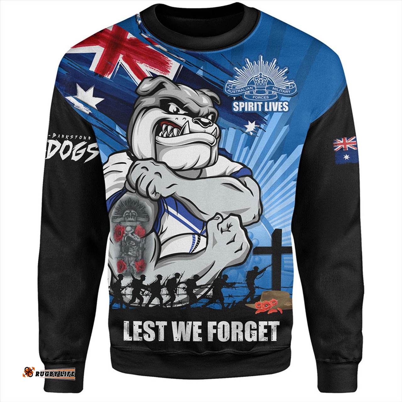 Amazing Aussie Canterbury Bankstown Bulldogs Fearless ANZAC Defender Sweatshirt