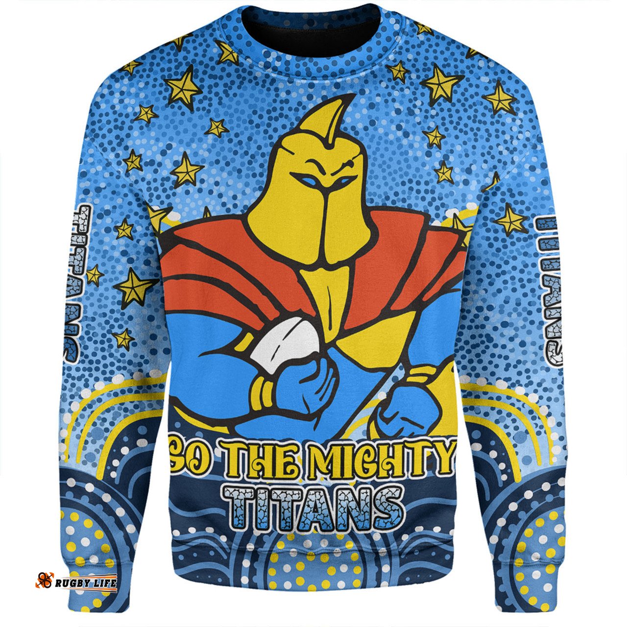 Amazing Aussie Gold Coast Titans Custom Custom With Aboriginal Inspired Style Of Dot Painting Patterns  Sweatshirt
