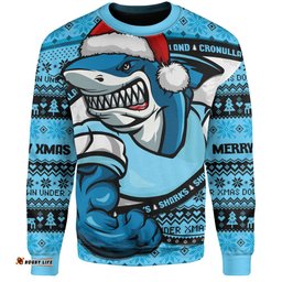 Amazing Aussie Cronulla Sutherland Sharks Ugly Knit Style For Christmas Game Fans Sweatshirt