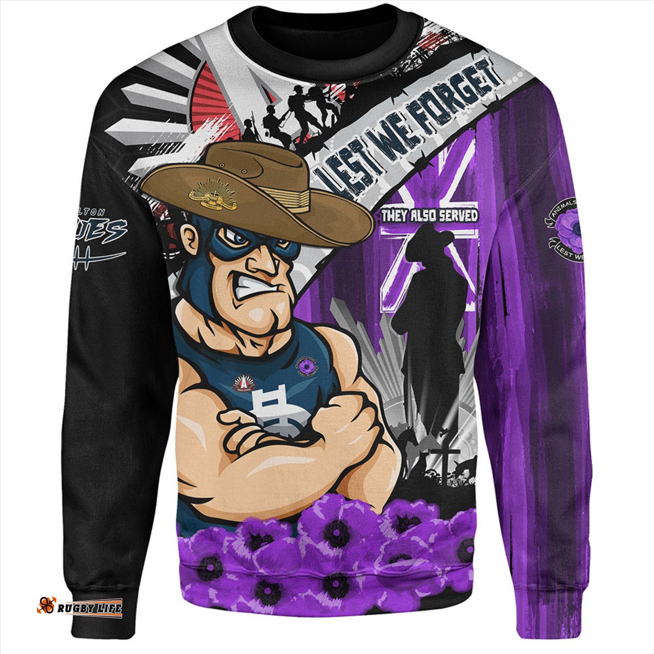 Amazing Aussie Carlton ANZAC Day Honor Purple Valor And Spirit Sweatshirt