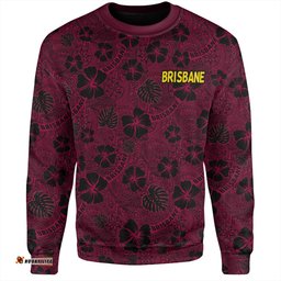Amazing Aussie Brisbane Broncos Scream With Tropical Patterns Sweatshirt