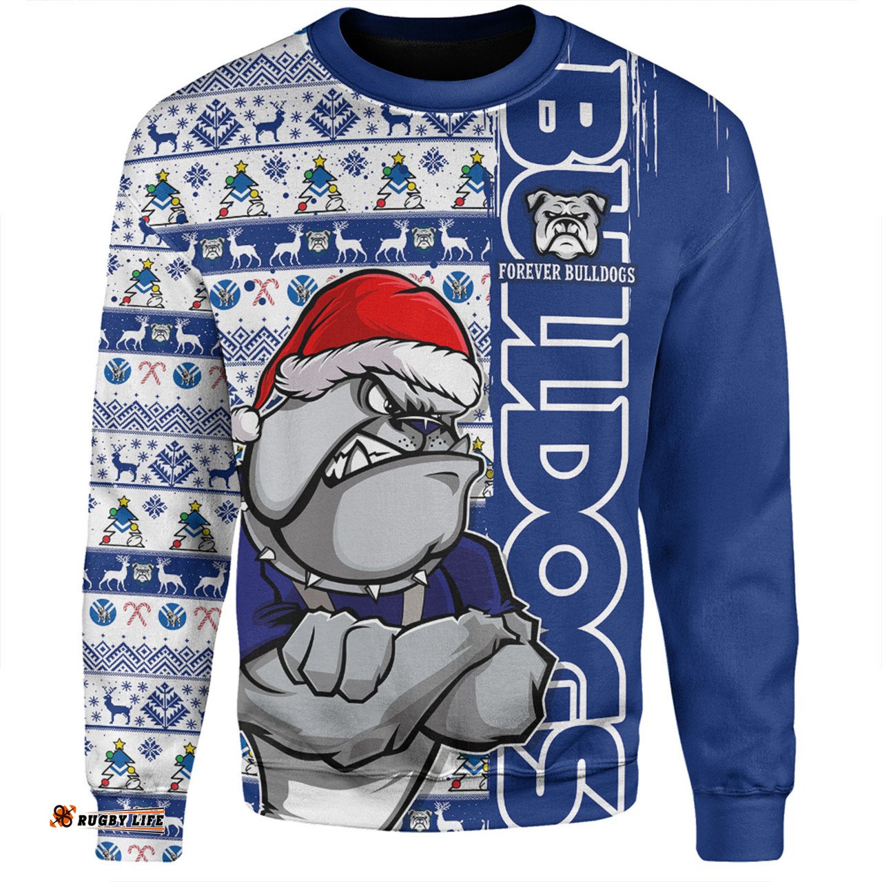 Amazing Aussie Canterbury Bankstown Bulldogs Merry Ugly Xmas Nordic Pattern Style Sweatshirt