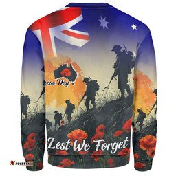 Amazing Aussie Australia Custom Anzac Day Soldiers With Australia Flag Sweatshirt